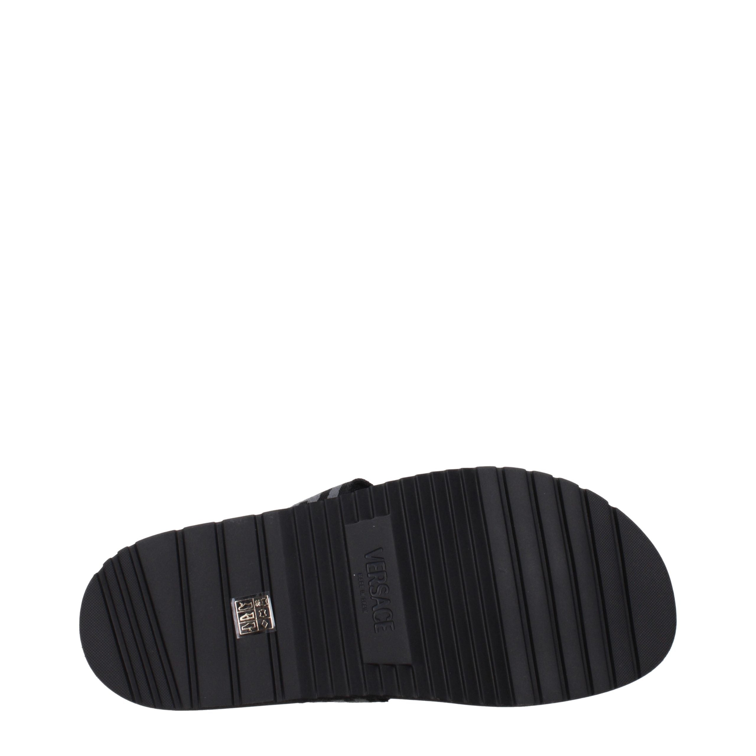 Versace – Tongs en tissu noir