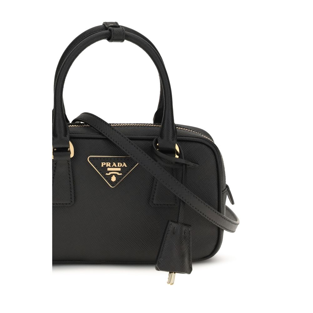 Prada – Sac à main en cuir Saffiano avec logo triangle