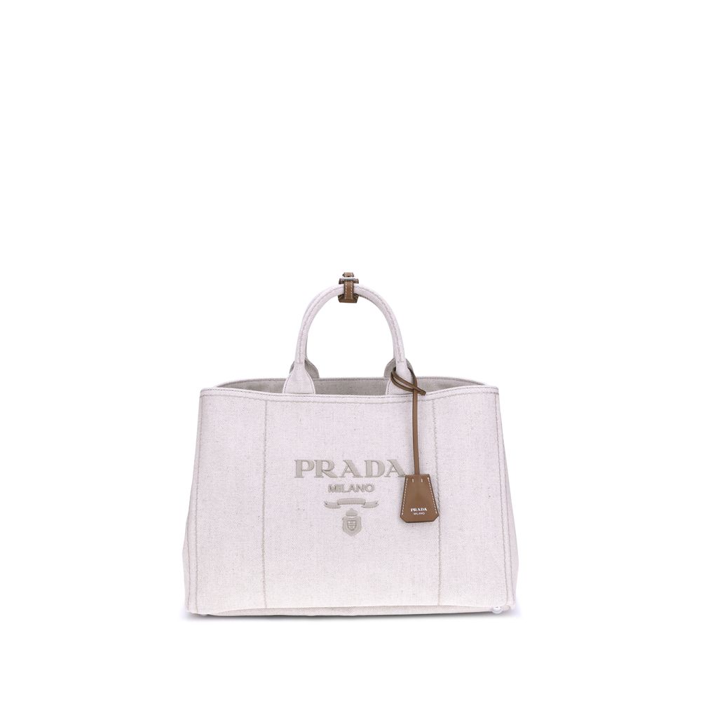 Prada – Sac à main extra large Jardinière en lin et coton