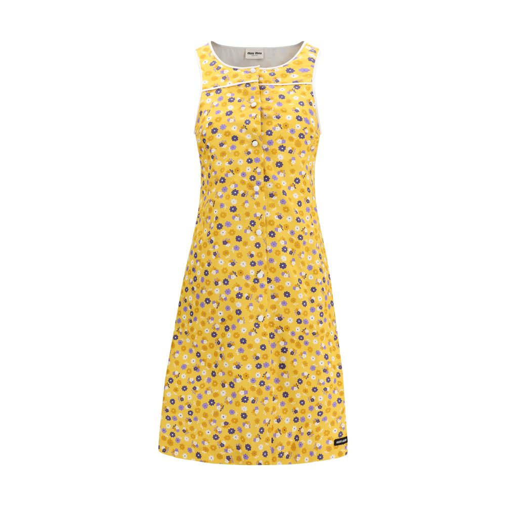 Miu Miu – Robe midi fleurie en coton