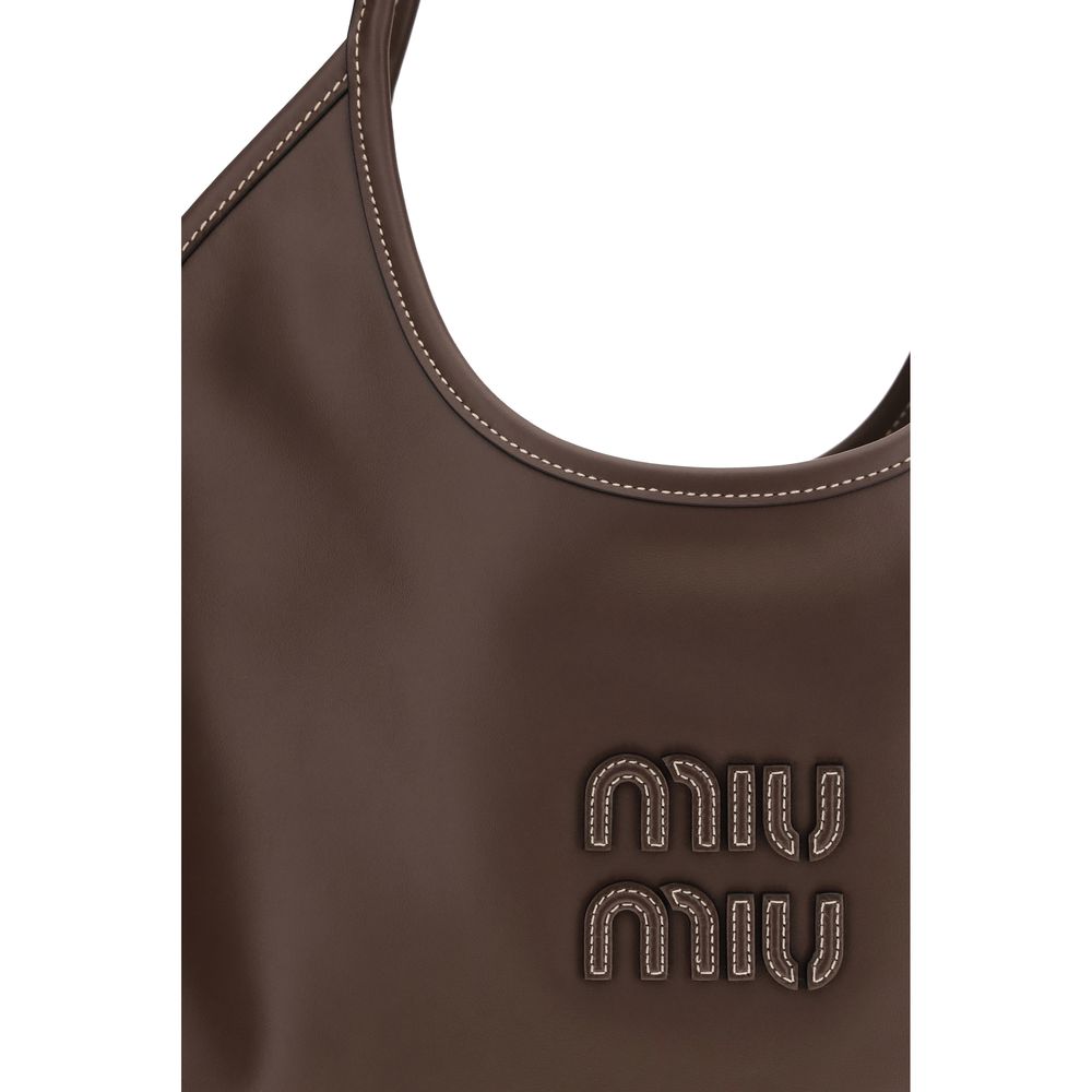 Miu Miu – Sac porté épaule Ivy en cuir avec surpiqûres contrastées