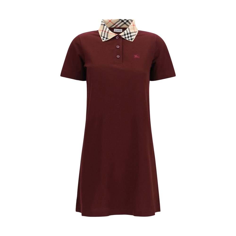 Burberry – Robe polo en coton avec col Check