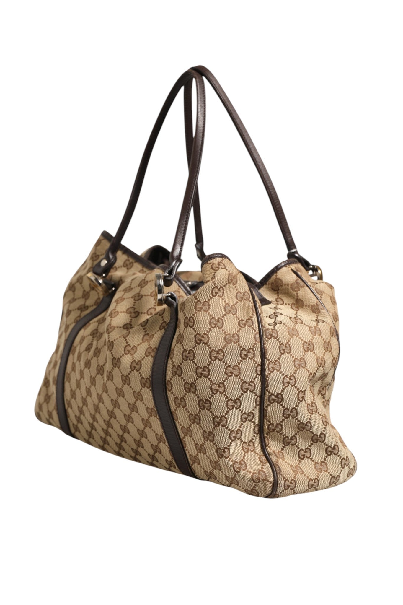 Sac cabas Twins Medium en toile beige et noire