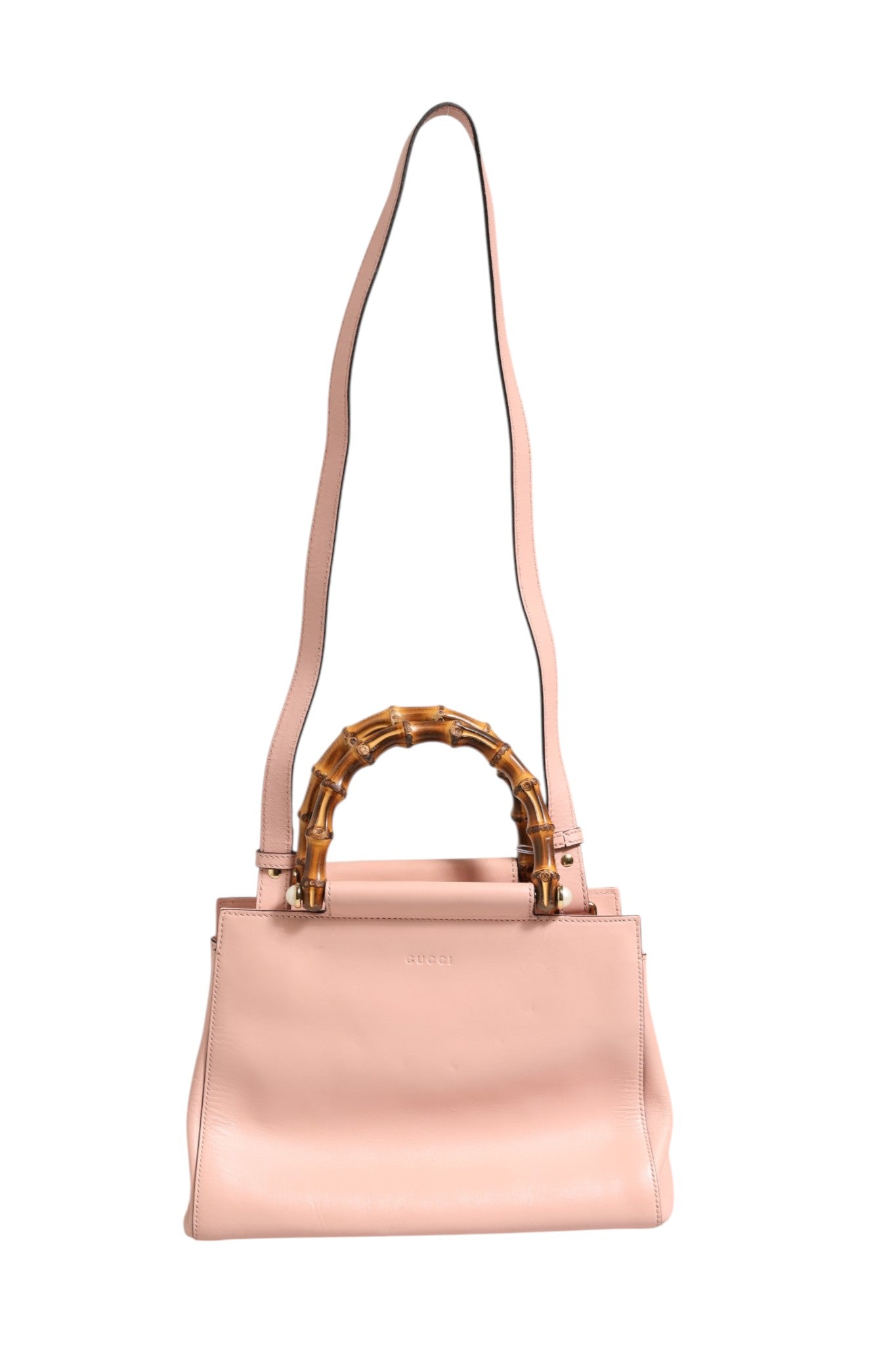 Sac à poignée supérieure Nymphaea Small en cuir de veau rose et blanc