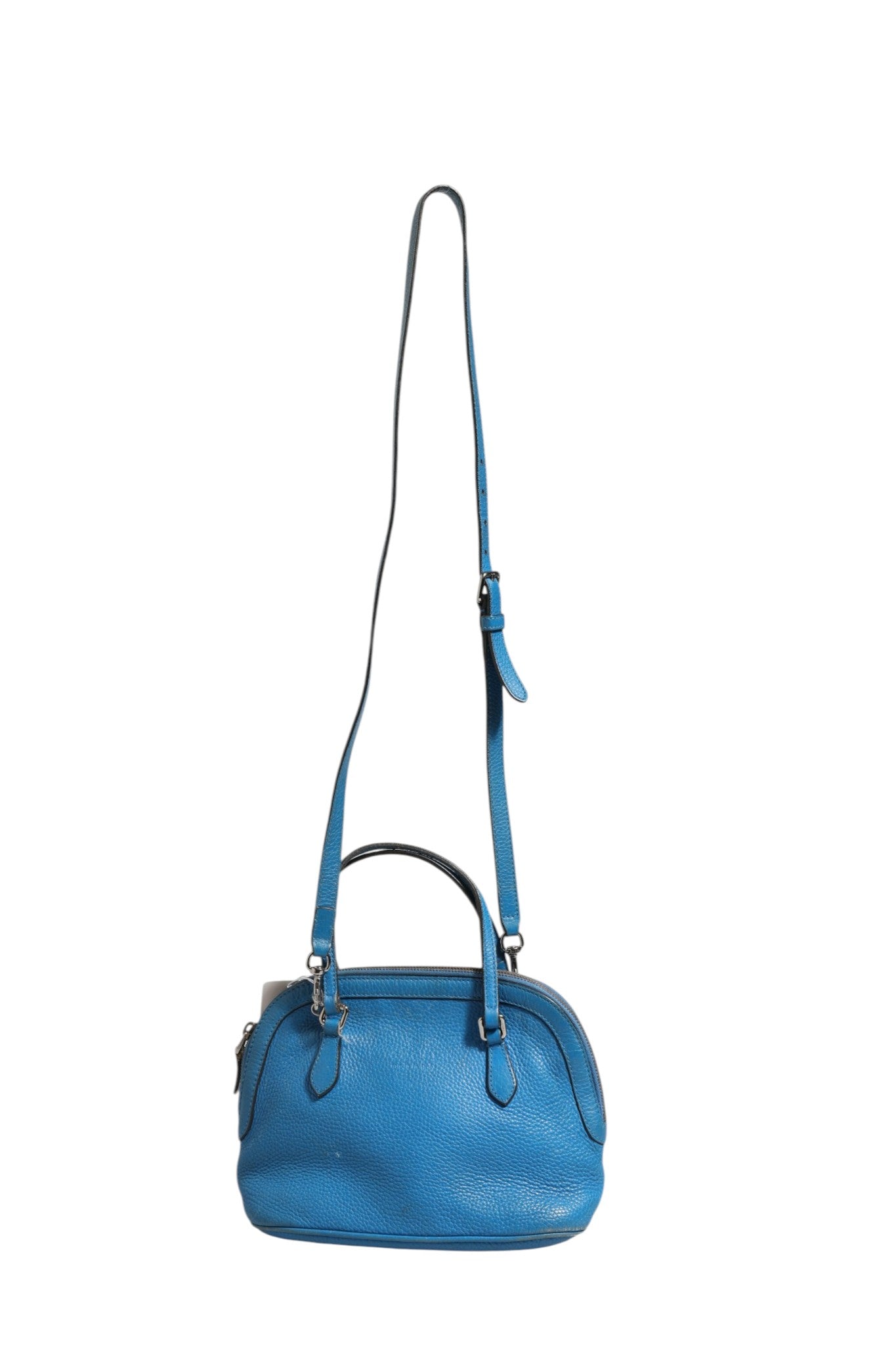Sac à main Dome en cuir bleu