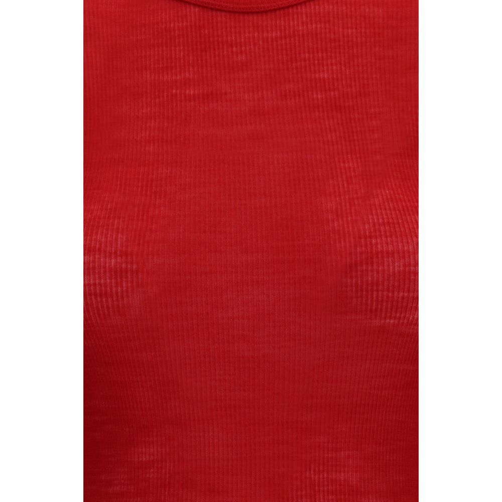 Versace – T-shirt en maille côtelée avec broderie Medusa