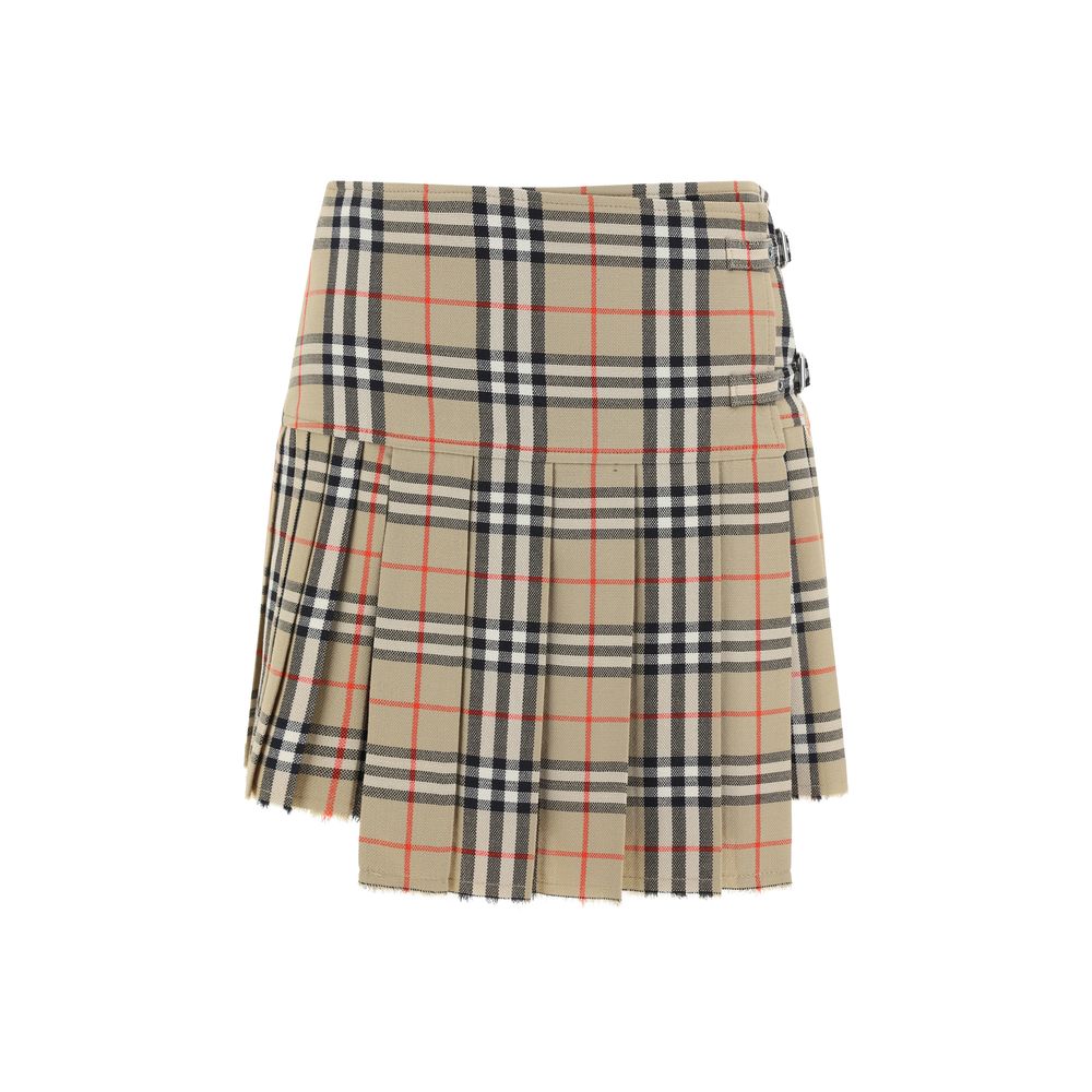 Burberry – Jupe Zoe en laine Archive Check