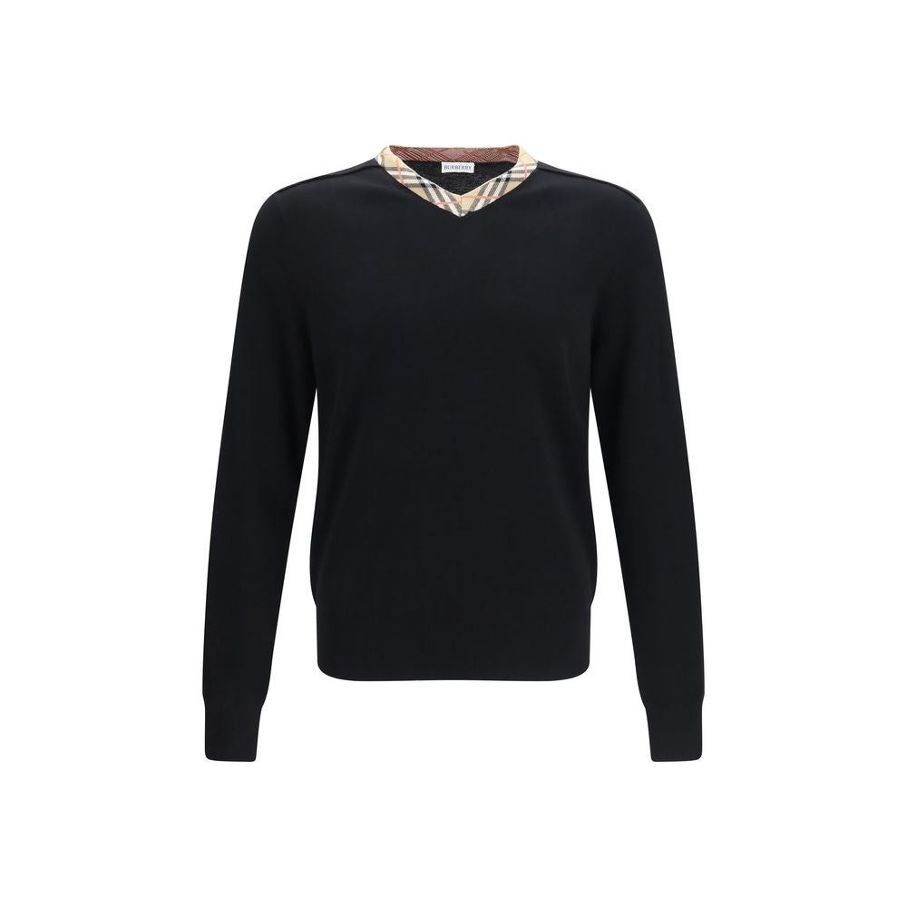Burberry – Pull en laine mérinos avec détail Check