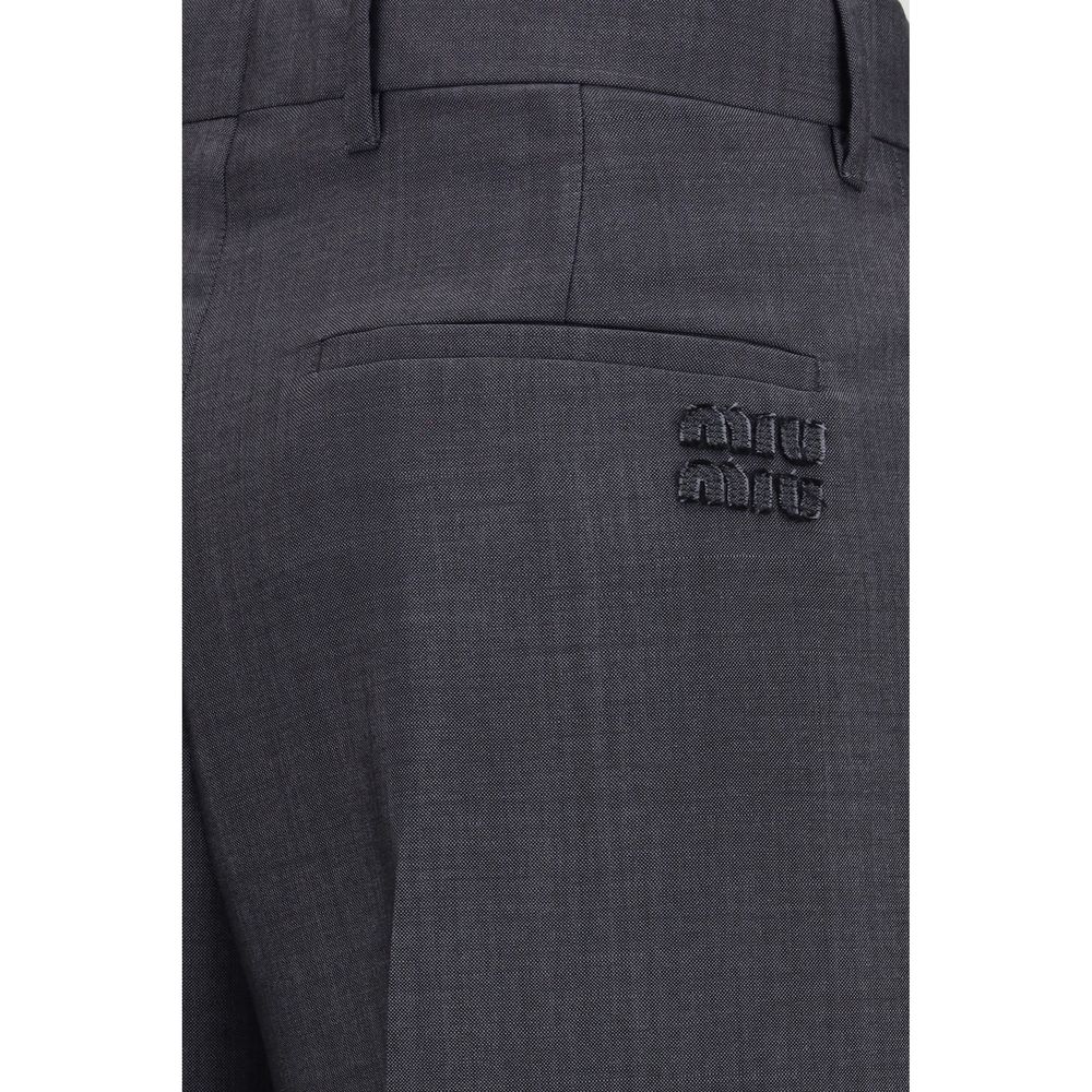 Miu Miu – Pantalon en kid mohair à coupe droite