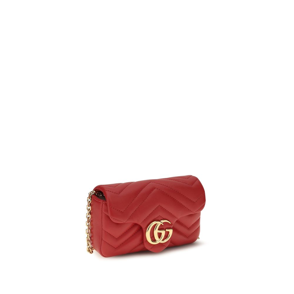 Gucci – Sac porté épaule GG Marmont Mini en cuir matelassé rose