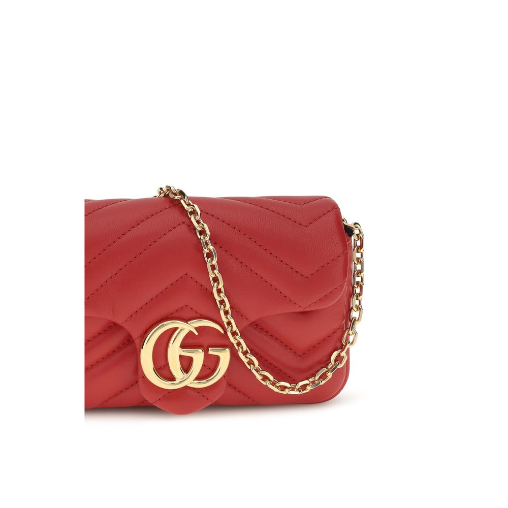 Gucci – Sac porté épaule GG Marmont Mini en cuir matelassé rose