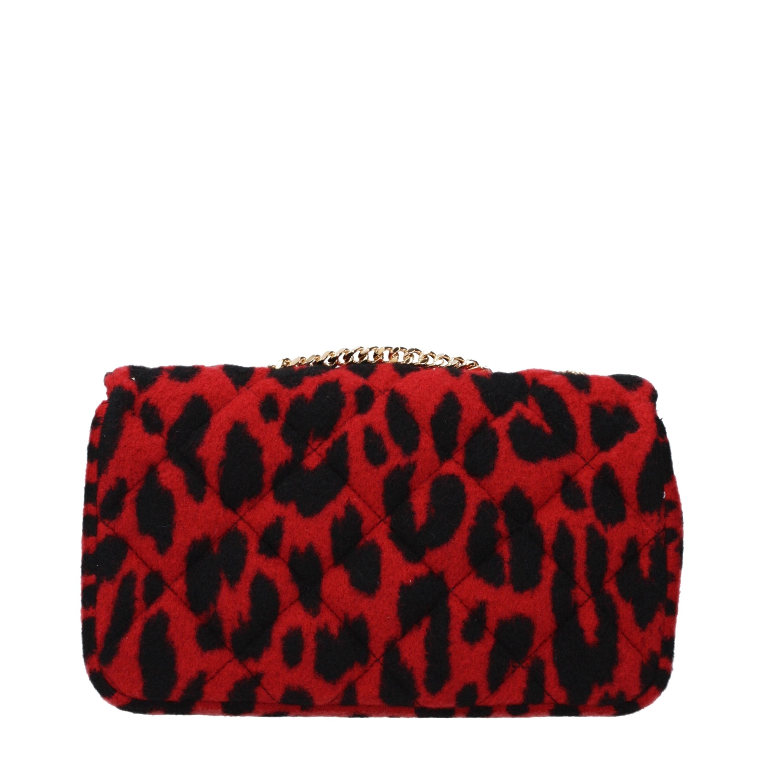 Versace – Sac porté épaule en laine rouge avec détail frontal
