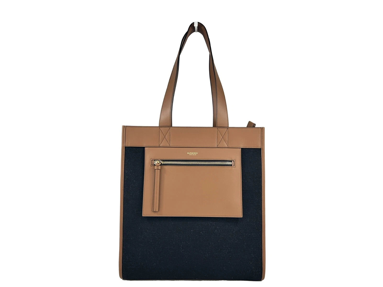 Burberry – Small Pocket Tote Manzon Bag en canvas et cuir