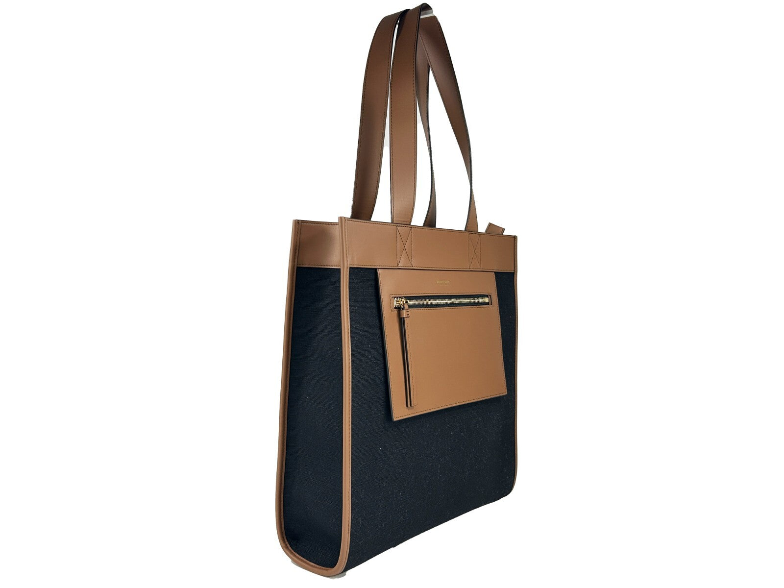Burberry – Small Pocket Tote Manzon Bag en canvas et cuir