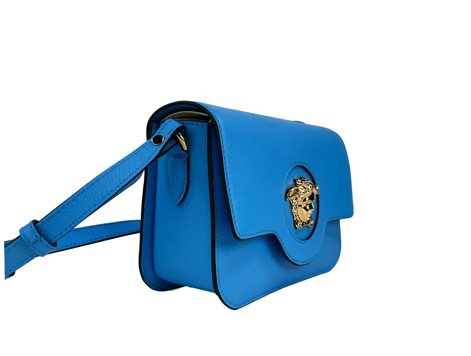 Versace – Sac crossbody La Medusa en cuir bleu