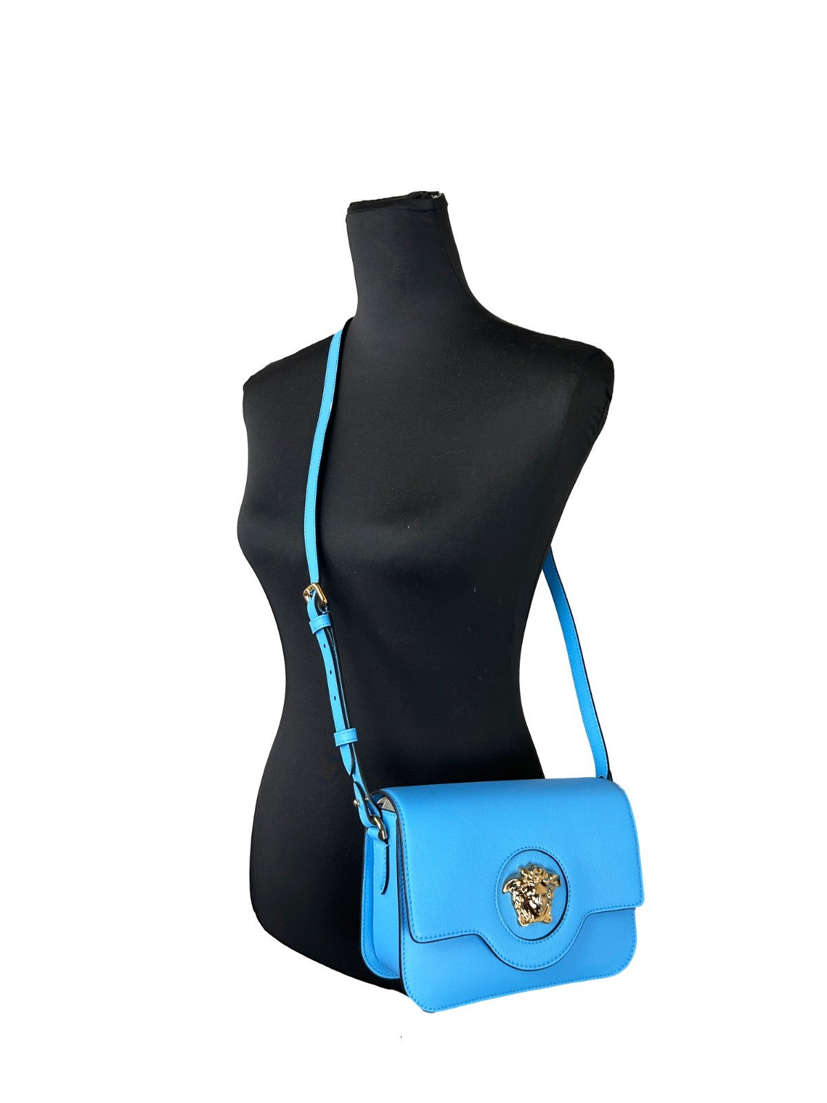 Versace – Sac crossbody La Medusa en cuir bleu