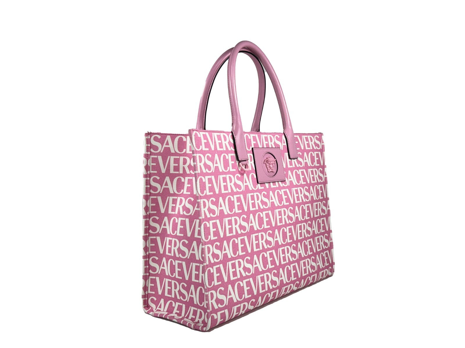 Versace – Grand cabas Medusa en toile rose poudré