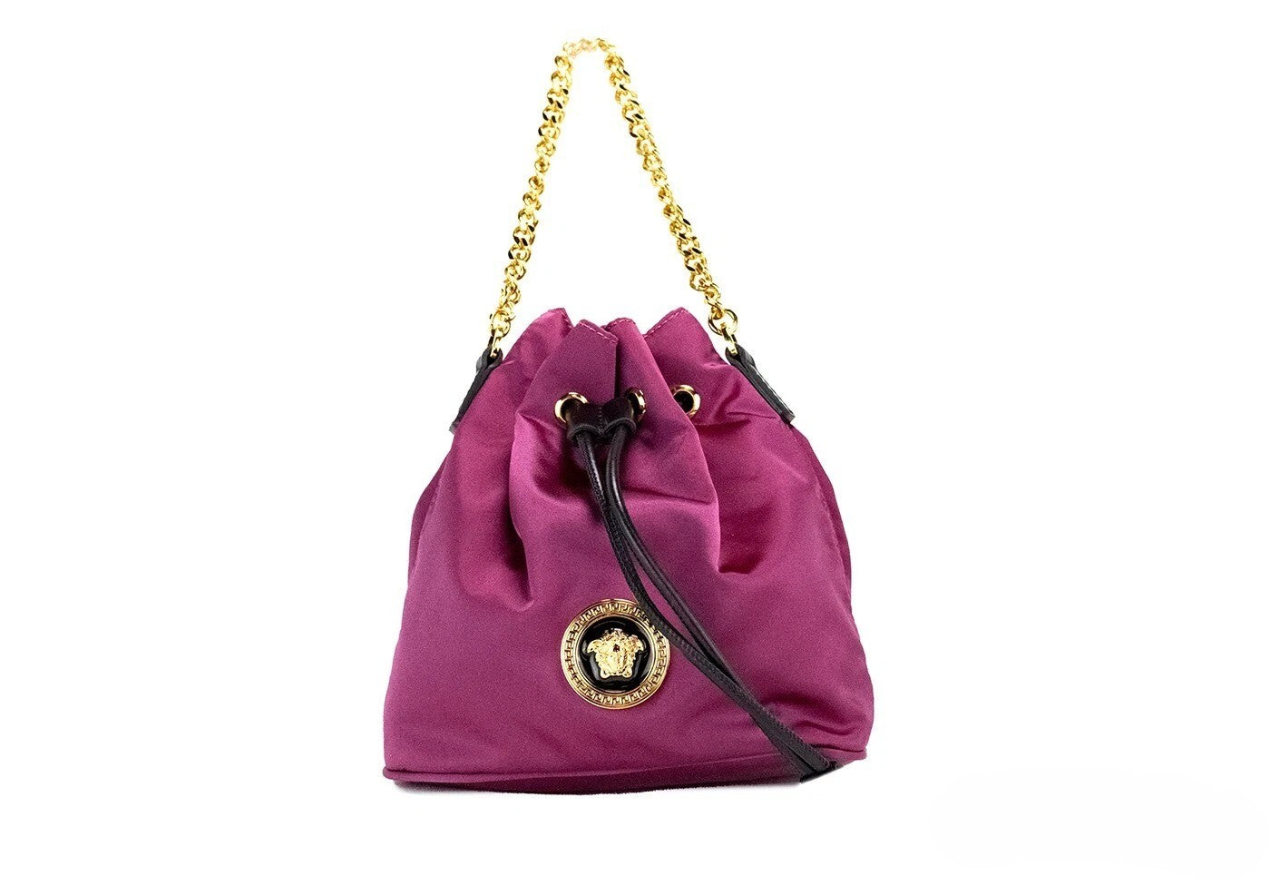 Versace – Sac bucket crossbody Dahlia Medusa en nylon