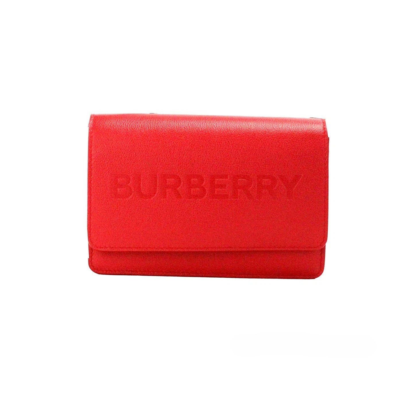 Burberry – Sac crossbody Hampshire Small en cuir lisse rouge
