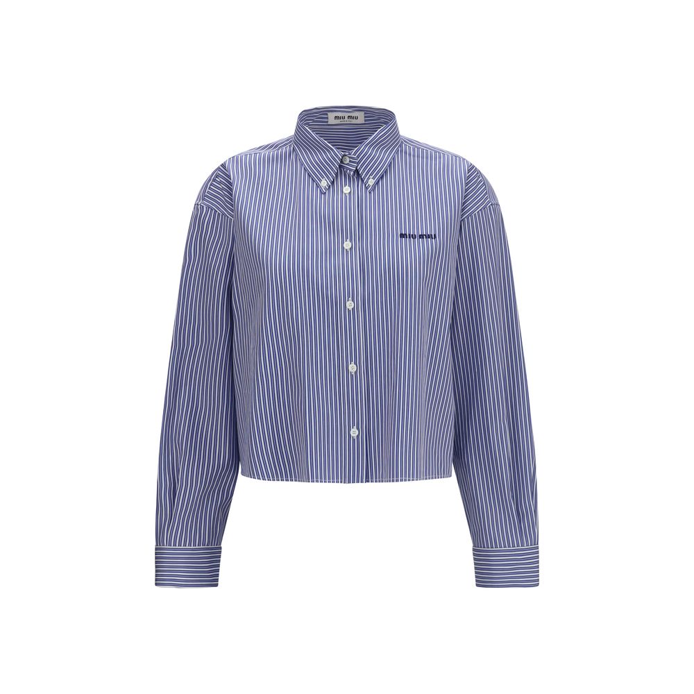 Miu Miu – Chemise rayée en coton oversize