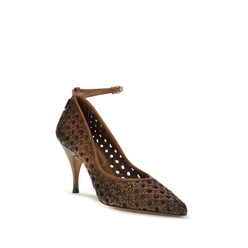 Miu Miu – Escarpins en cuir tressé