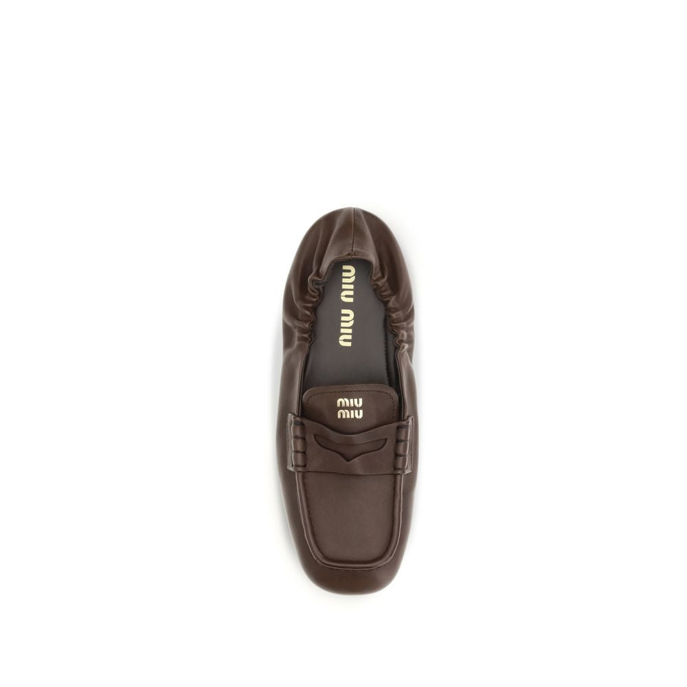 Miu Miu – Loafers Ruches en cuir nappa