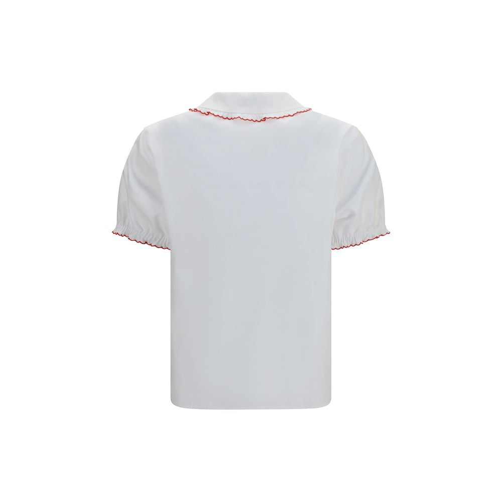 Miu Miu – Chemise en popeline brodée à col bébé