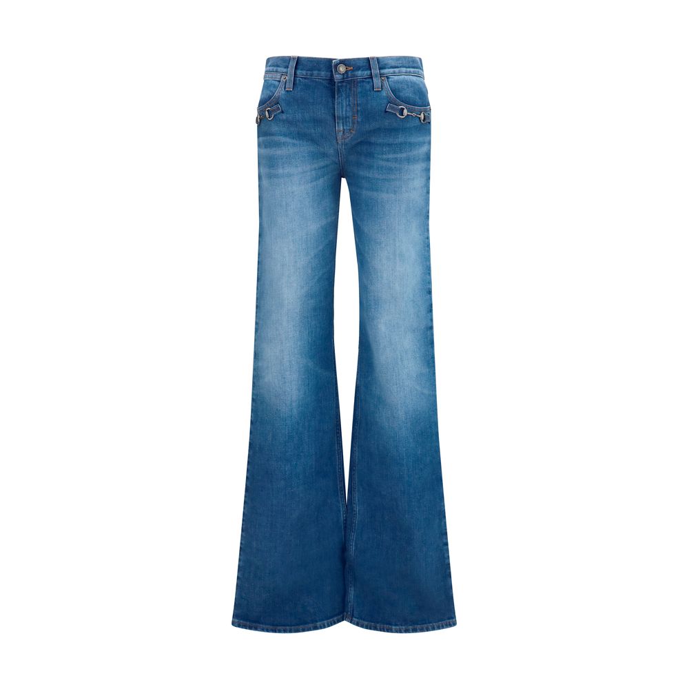 Gucci – Jean stretch flare avec Horsebit