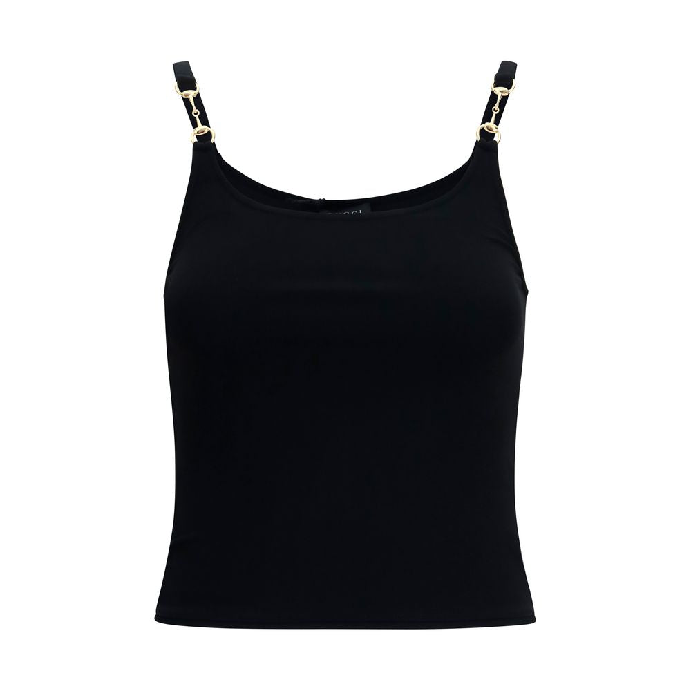 Gucci – Top en jersey crêpe de viscose avec Horsebit