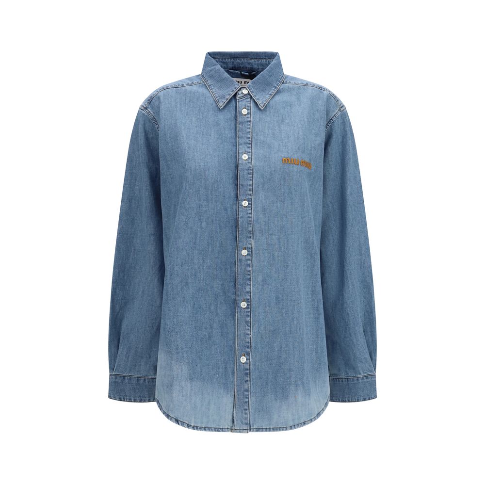 Miu Miu – Chemise en chambray effet délavé