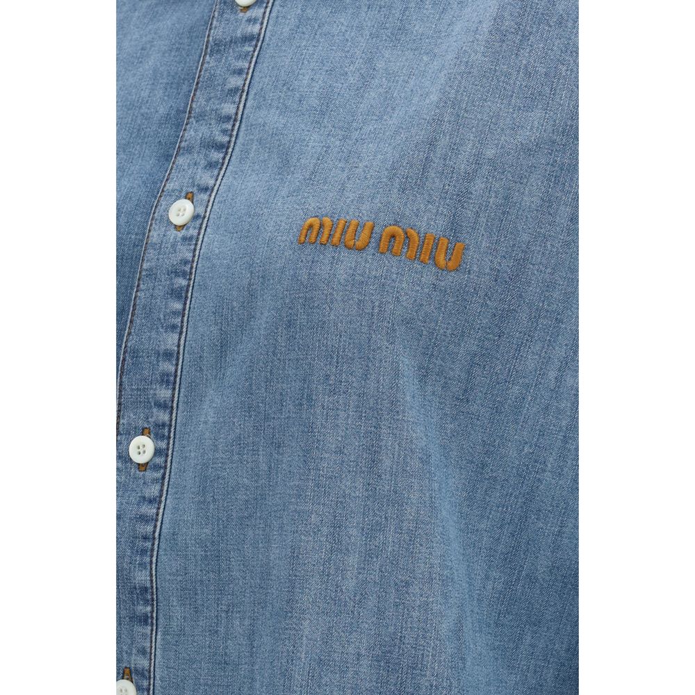 Miu Miu – Chemise en chambray effet délavé