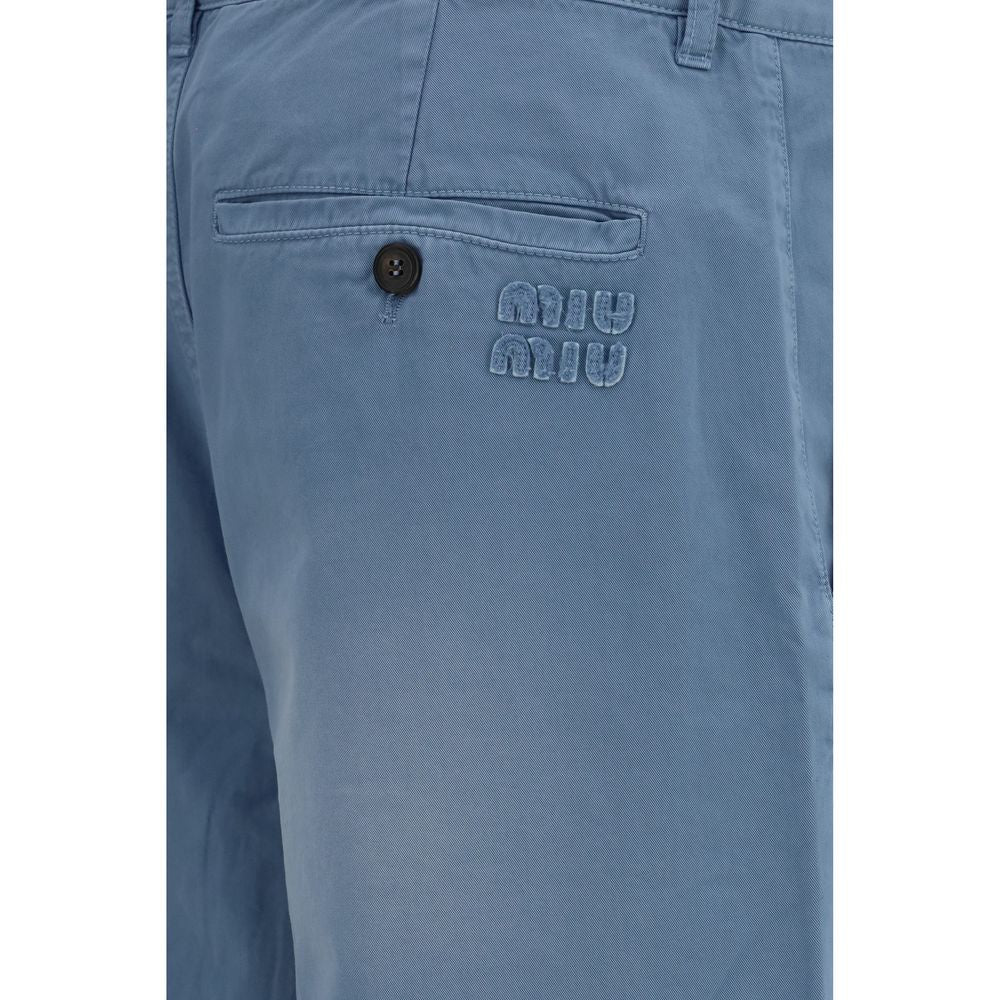 Miu Miu – Pantalon wide-leg garment-dyed en coton
