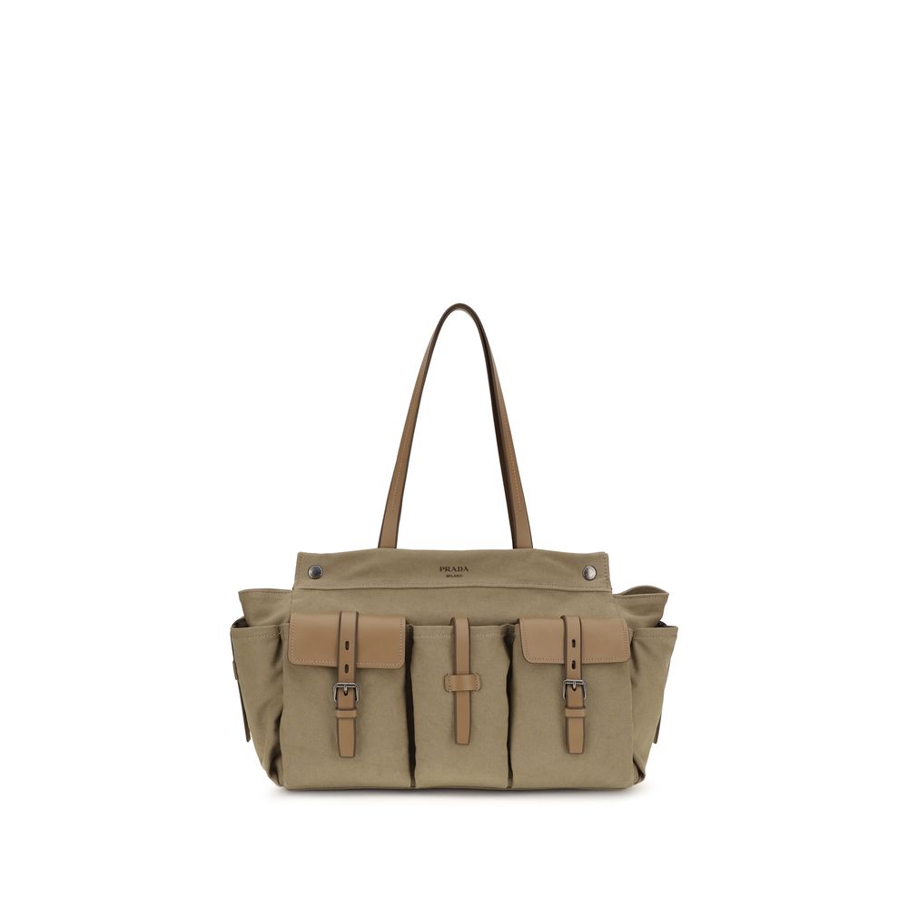 Prada – Sac cabas Route en toile et cuir