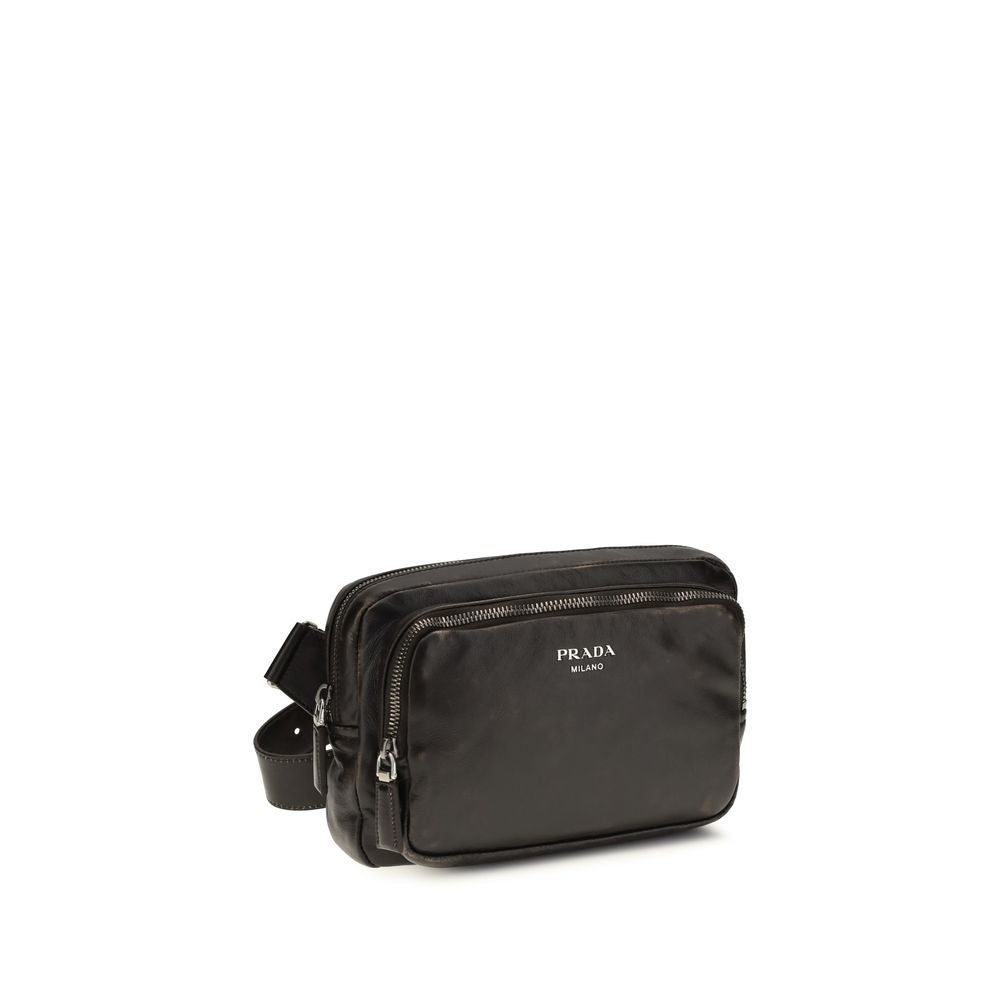 Prada – Sac porté épaule en cuir nappa effet vieilli