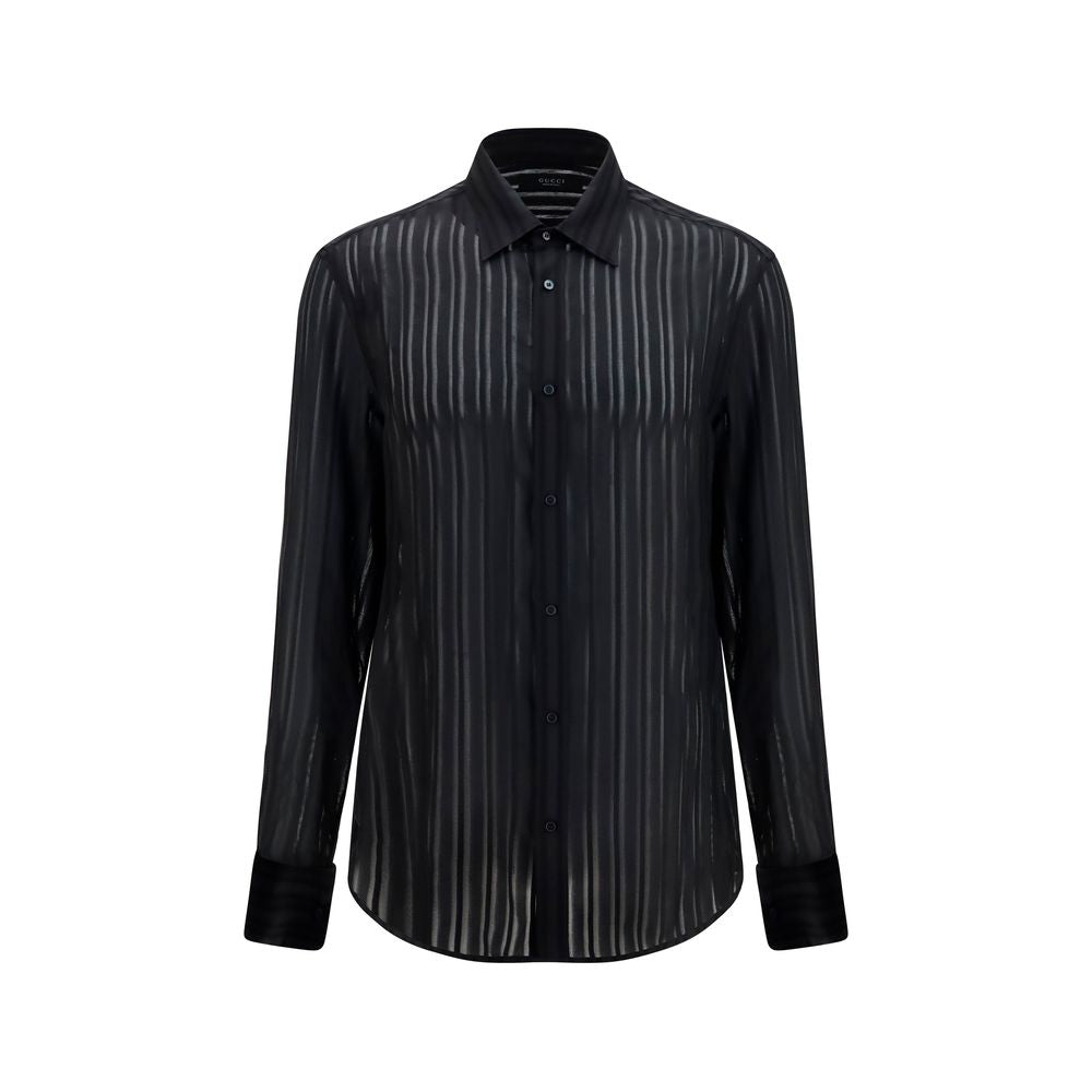 Gucci – Chemise en gaze de soie rayée