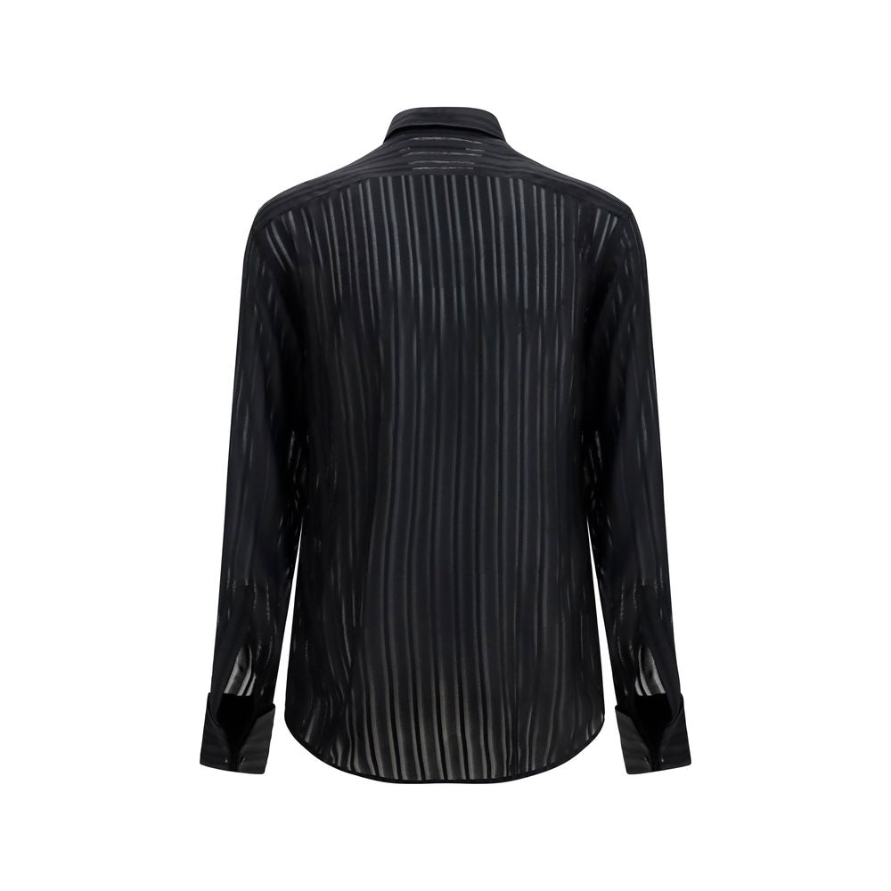 Gucci – Chemise en gaze de soie rayée