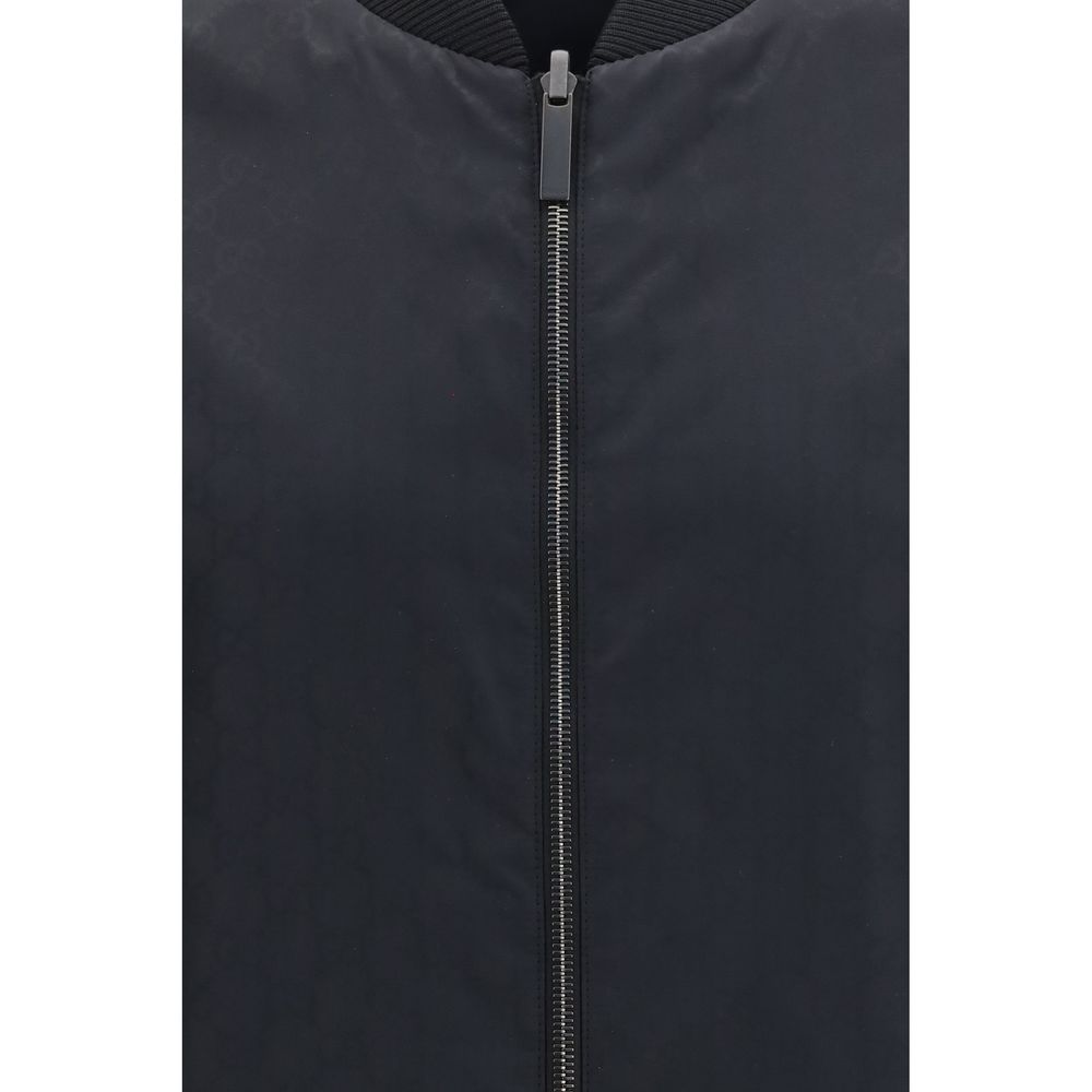 Gucci – Veste zippée réversible en faille de soie GG
