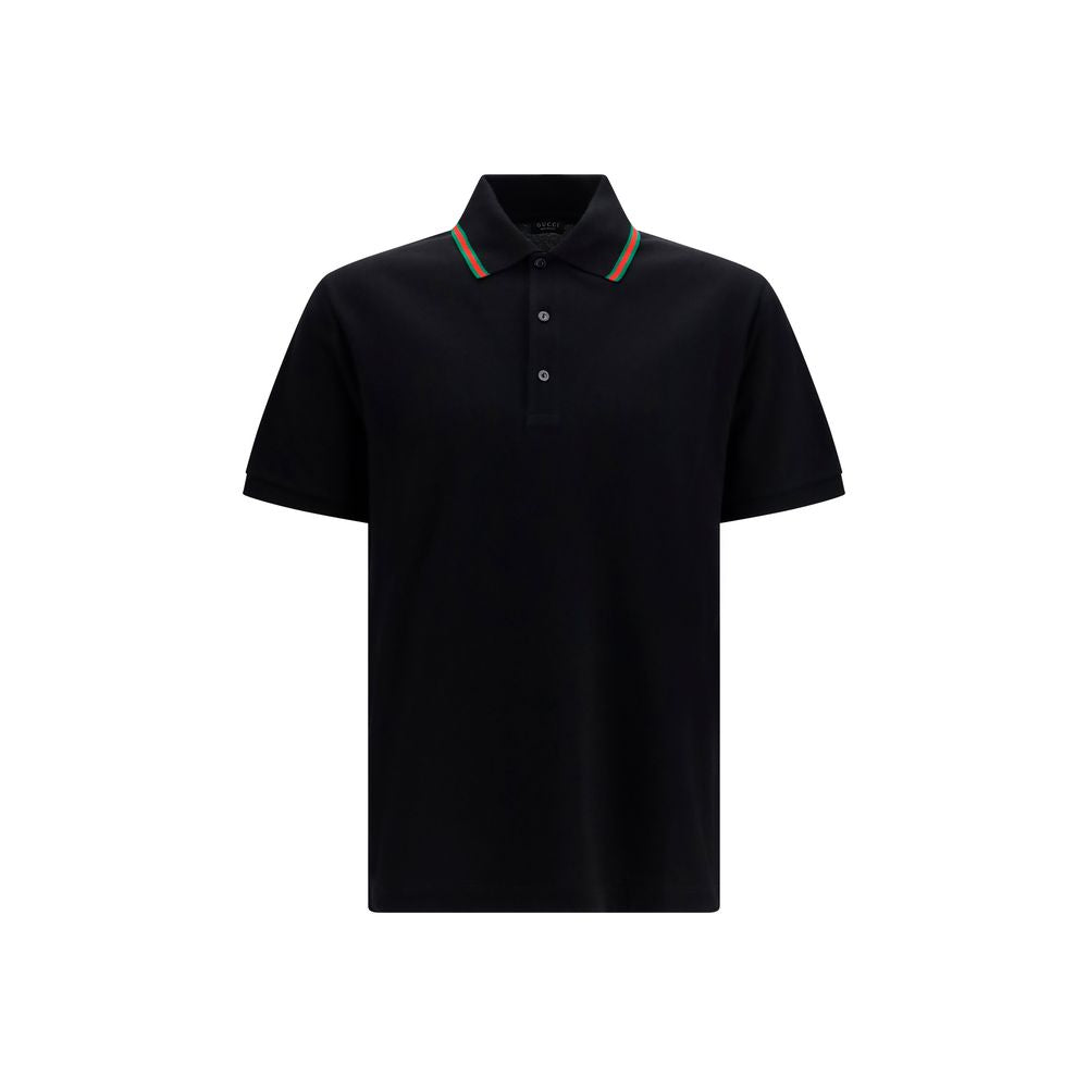 Gucci – Polo en jersey piqué de coton avec détail Web