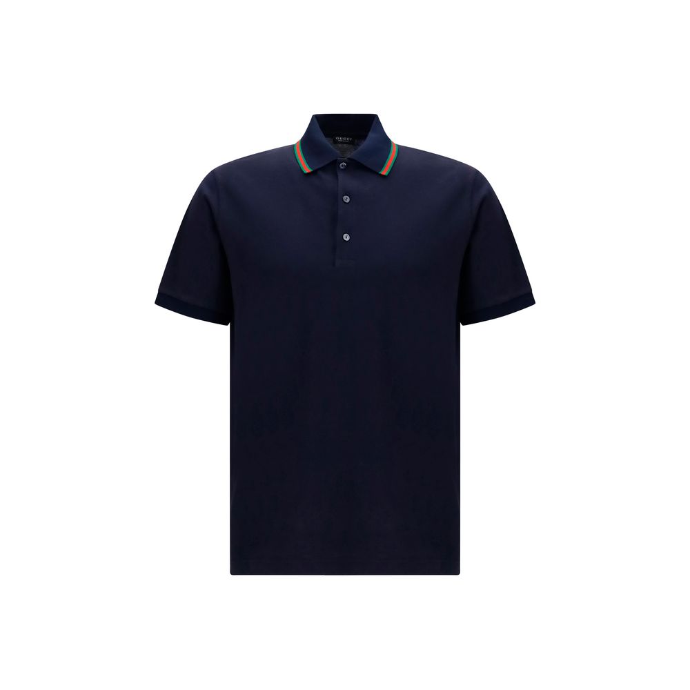 Gucci – Polo en jersey piqué de coton avec détail Web