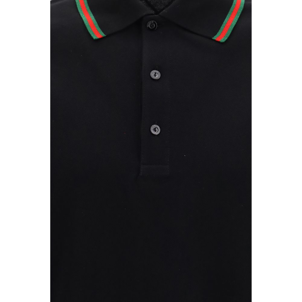 Gucci – Polo en jersey piqué de coton avec détail Web