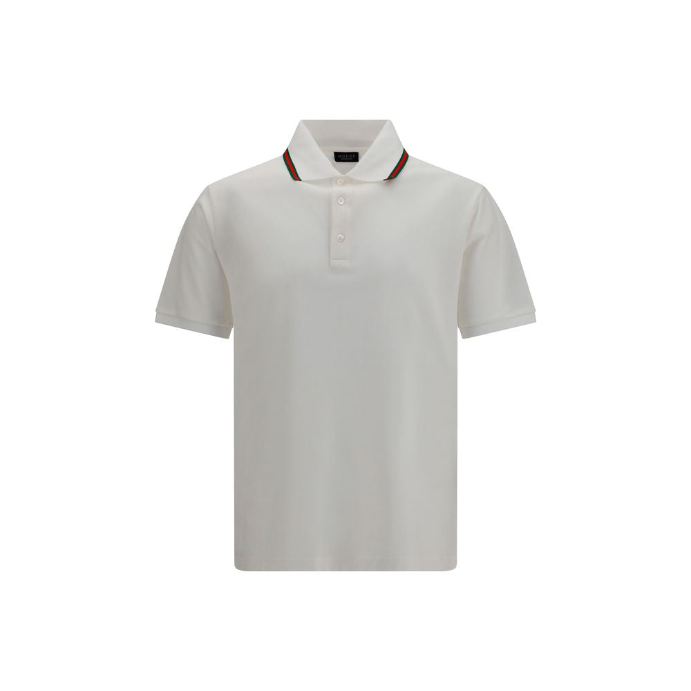 Gucci – Polo en jersey piqué de coton avec détail Web