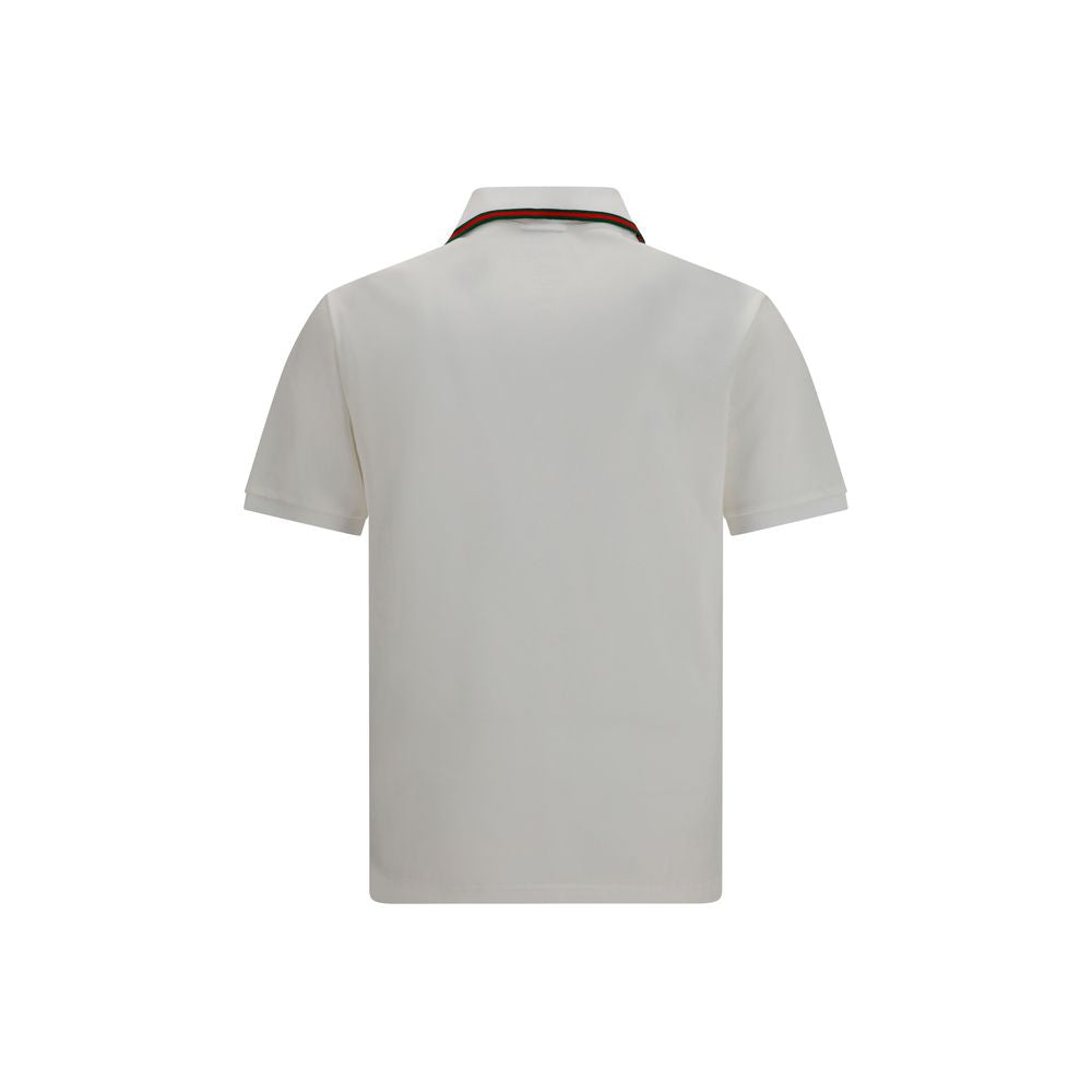 Gucci – Polo en jersey piqué de coton avec détail Web