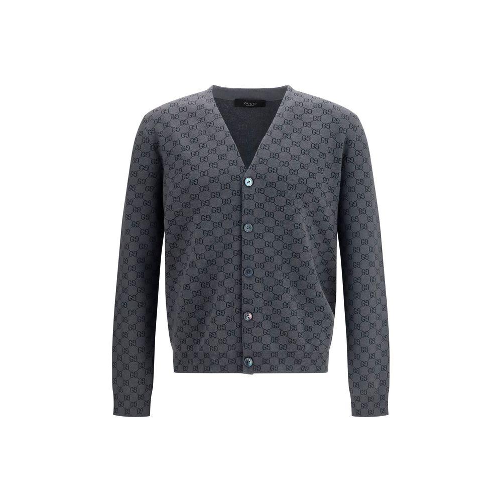 Gucci – Cardigan en laine et soie à motif GG