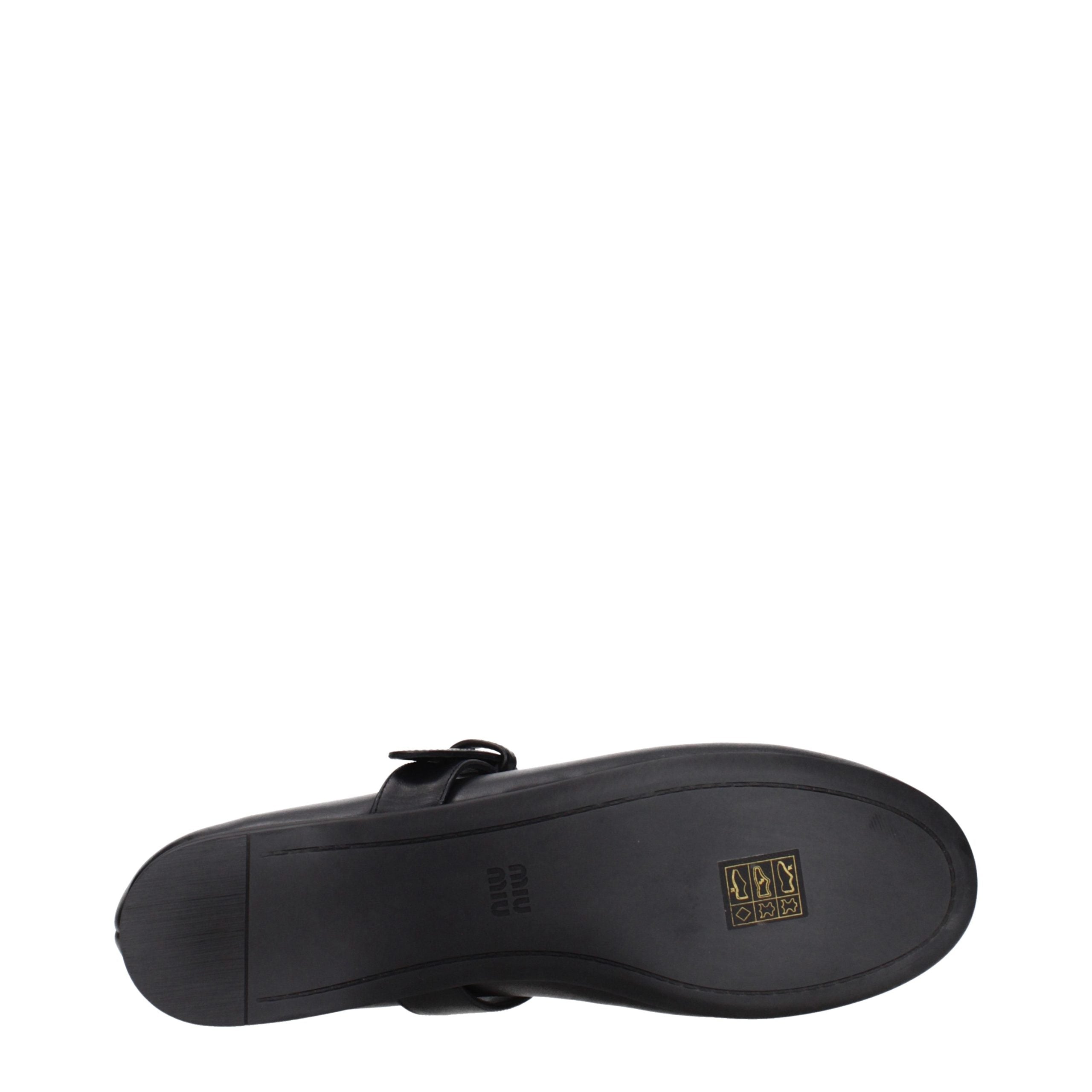 Miu Miu – Ballerines en cuir noir