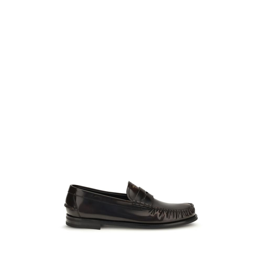 Prada – Loafers en cuir brossé avec mors