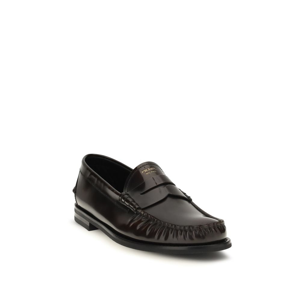 Prada – Loafers en cuir brossé avec mors
