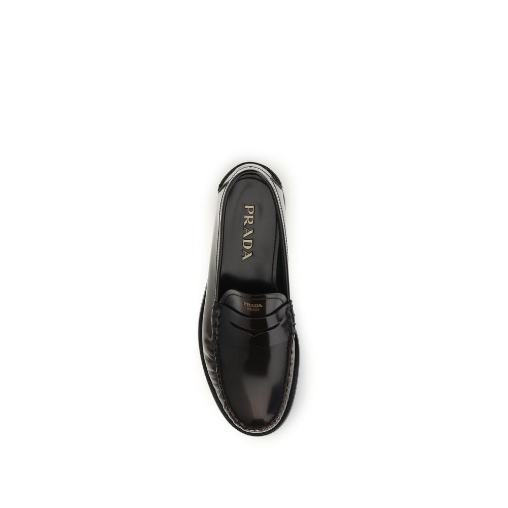 Prada – Loafers en cuir brossé avec mors