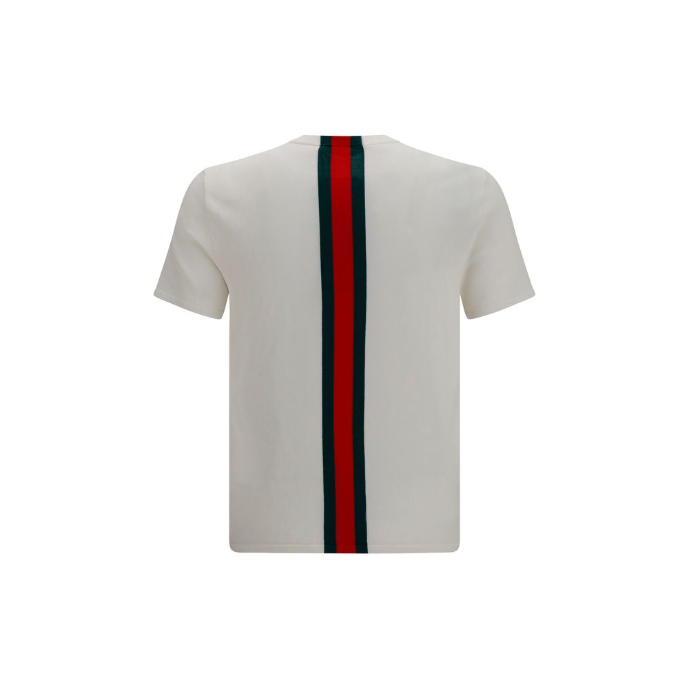 Gucci – T-shirt en maille de coton avec intarsia Web