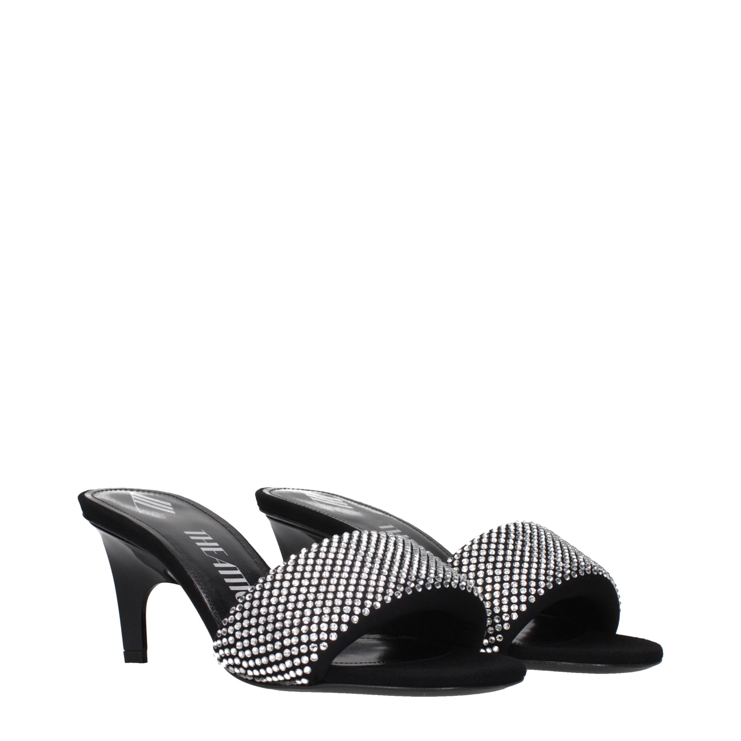 Prada – Sandales en tissu noir à détails cloutés