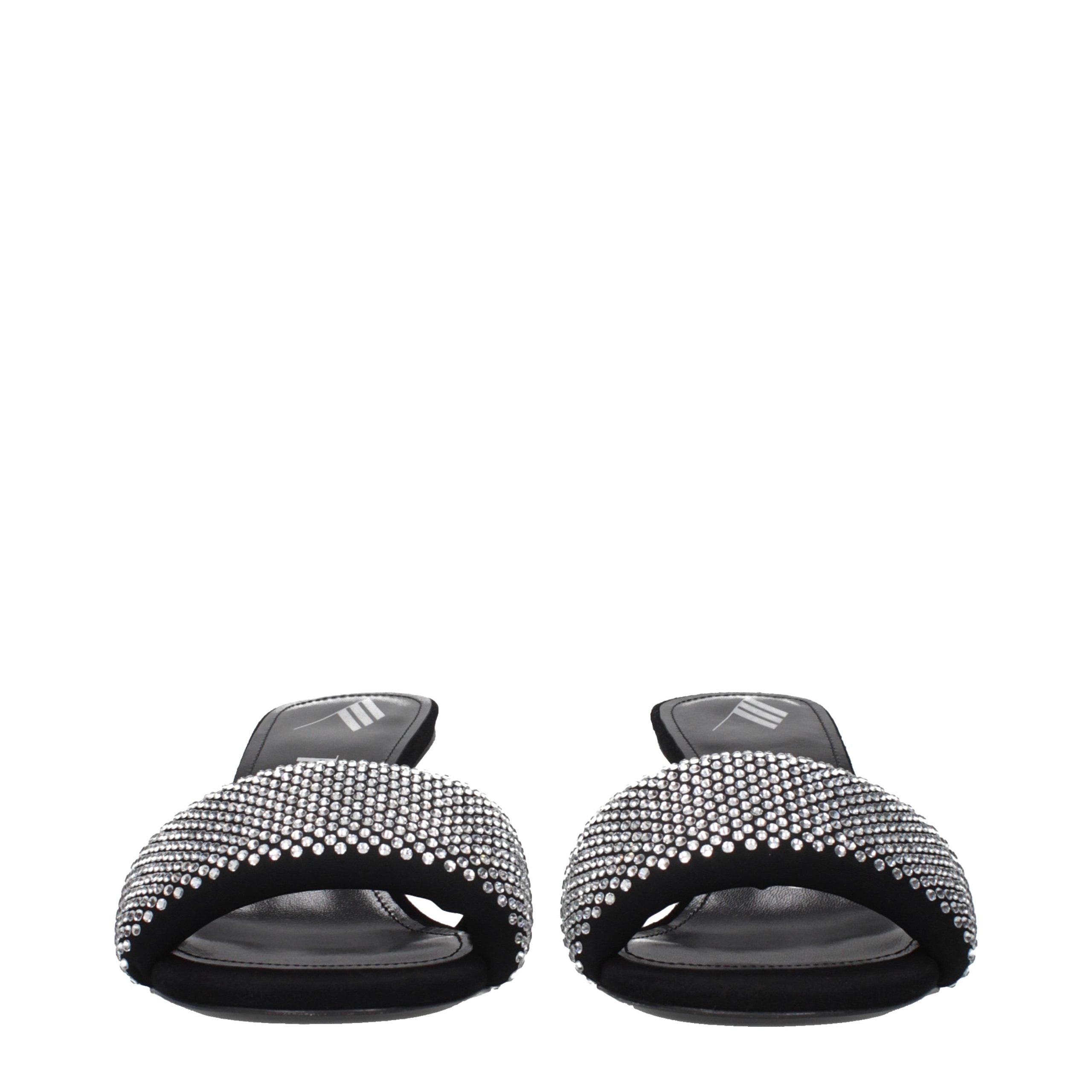 Prada – Sandales en tissu noir à détails cloutés
